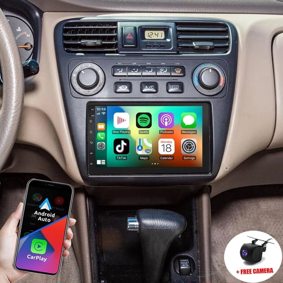 Wireless Apple CarPlay For HONDA ACCORD 1999-2002 Android 15 GPS Stereo Radio