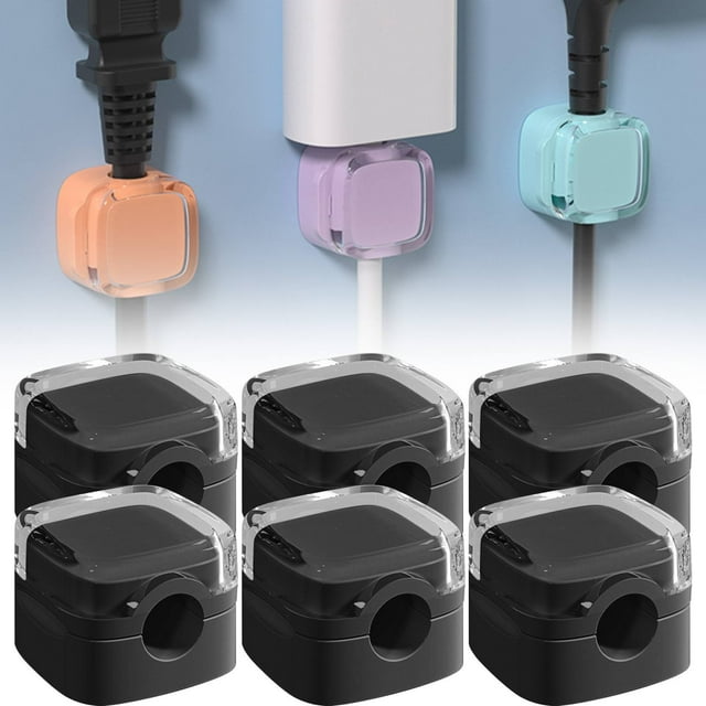 AKEGAMN Clearance! Cable Clips 6 Pieces Charging Cable Cable Organiser Storage Holder Cable Holder Self Adhesive Cable Organiser For Desk Bedside Table Charging Cables Material: Plastic Package size