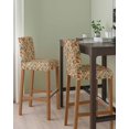 thumbnail image 2 of Fall Leaves Bar Stool Covers Set of 2, Farmhouse Beige Botanical Leaf Autumn Stretch Washable Bar Chair Covers with Backs, Removable Pub Counter Height Chair Cover for Kitchen Dining Room Cafe, 2 of 7