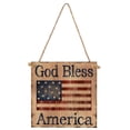 thumbnail image 2 of Patriotic Home Decor, Vintage 4Th of July Decor, Hanging Porch Decor, Americana Home Decor, 6X6 Inch Distressed Wood Wall Plaque Printed with God Bless America and Weathered Small, 2 of 5