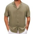 thumbnail image 1 of Aqestyerly Men's Collared Casual Shirt - Summer Essential top with Hidden Chest Pocket, 1 of 8