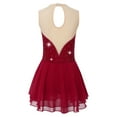 thumbnail image 2 of YUUMIN Kids Girls Mesh Splice Figure Ice Skating Dress Sleeveless Gymnastic Leotard Skirt Sequins Camisole Red 6, 2 of 7
