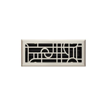 

Signature Hardware 941728-4-12 Nicolas Art Deco Steel Floor Register - Nickel