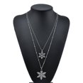 thumbnail image 1 of Rhinestone Snowflake Shaped Pendant with Double Layers Long Necklace, 1 of 2