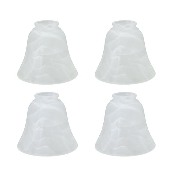 Aspen Creative 23027-4, Transitional Style Replacement Bell Shaped Alabaster Glass Shade, 2 1/4" Fitter Size, 4 3/4" high x 5 3/8" diameter, 4 Pack
