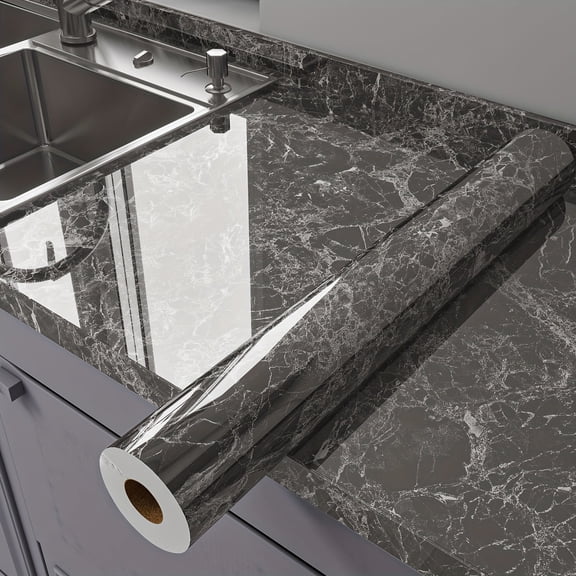 GYTY [Premium Marble Sticker] 1pc Premium Waterproof Marble Pattern Wall Sticker | Heat & Oil Resistant Self-Adhesive PVC Film for Kitchen Countertops, Bathroom Tiles, Cabinets, Stove Areas