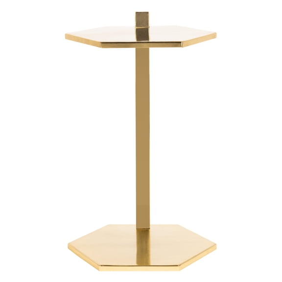 SAFAVIEH Aurea Luxury Style Hexagon Sahpe C Table with Gold Coating (15.5 in. W x 13.5 in. D x 24 in. H)