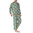 thumbnail image 2 of Honeii Cute French Bulldog Pattern Mens Pajamas Set,2pcs Men's Lounge Long Sleeve Sleep Shirt and Pajama Bottoms Sleepwear Set,Mens Pjs Sets-Medium, 2 of 7