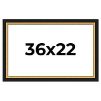 36x22 Frame Gold Real Wood Picture Frame Width 2.25 Inches | Interior Frame Depth 0.5 Inches |