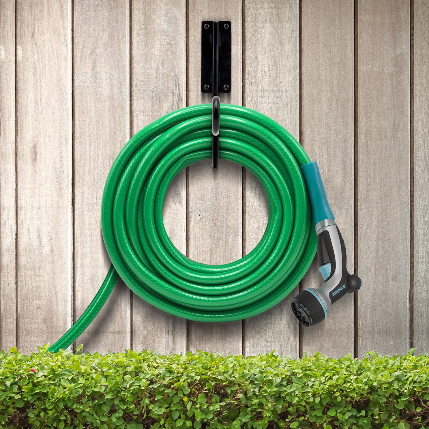 Sorbus Wall-Mounted Garden Hose Holder Hook, Black, Outdoor Storage for Garden and Yard