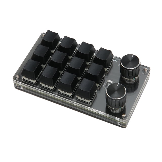 Controlador Midi, 12 Teclas 2 Perillas Macro Pad Conexión USB O Bt Interruptor Azul Batería De Iones De Litio De 1200 Mah Teclado Programable Para Juegos Y Medios De Oficina