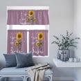 thumbnail image 6 of 3 Piece Kitchen Curtains and Valances Set Violet Sunshine Sunflower Cafe Curtains 24 Inch Length Pastoral Bees Farmhouse Floral Valance & Tier Curtain for Living Room Bedroom Window 54"x18"+27"x24"*2, 6 of 6