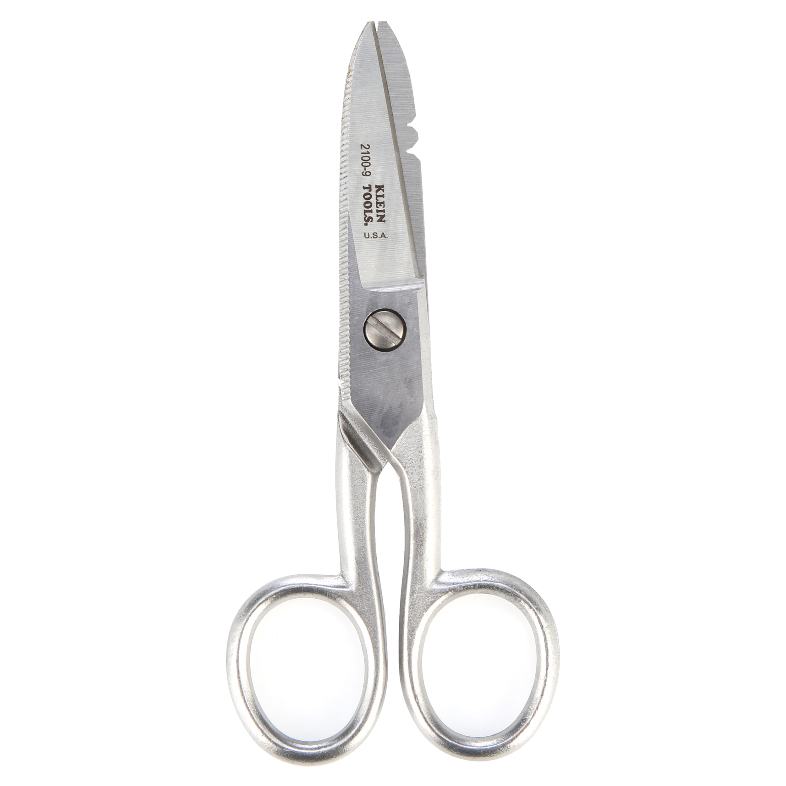 Klein Tools 2100-9 Electricians Scissors Stripping Notches