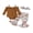 Brown, variant on Infant Baby Girls Halloween Outfits Long Sleeve Bow Cami Romper Pumpkin Flare Pants Set Hairband Cute Fall Clothes