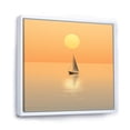 thumbnail image 2 of Designart "Peaceful Shoreline Yellow Sailboat Picture" Coastal Floater Framed Wall Decor, 2 of 5
