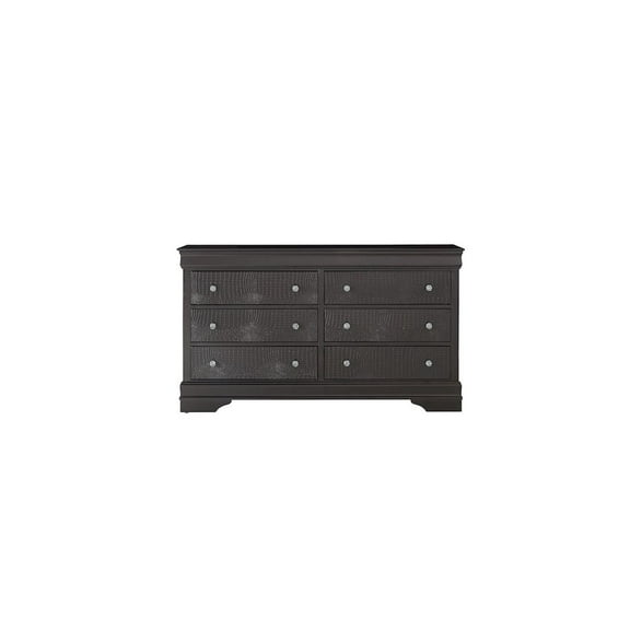 Global Furniture USA Traditional Glam Pompei Metallic Grey Dresser, Metallic Grey