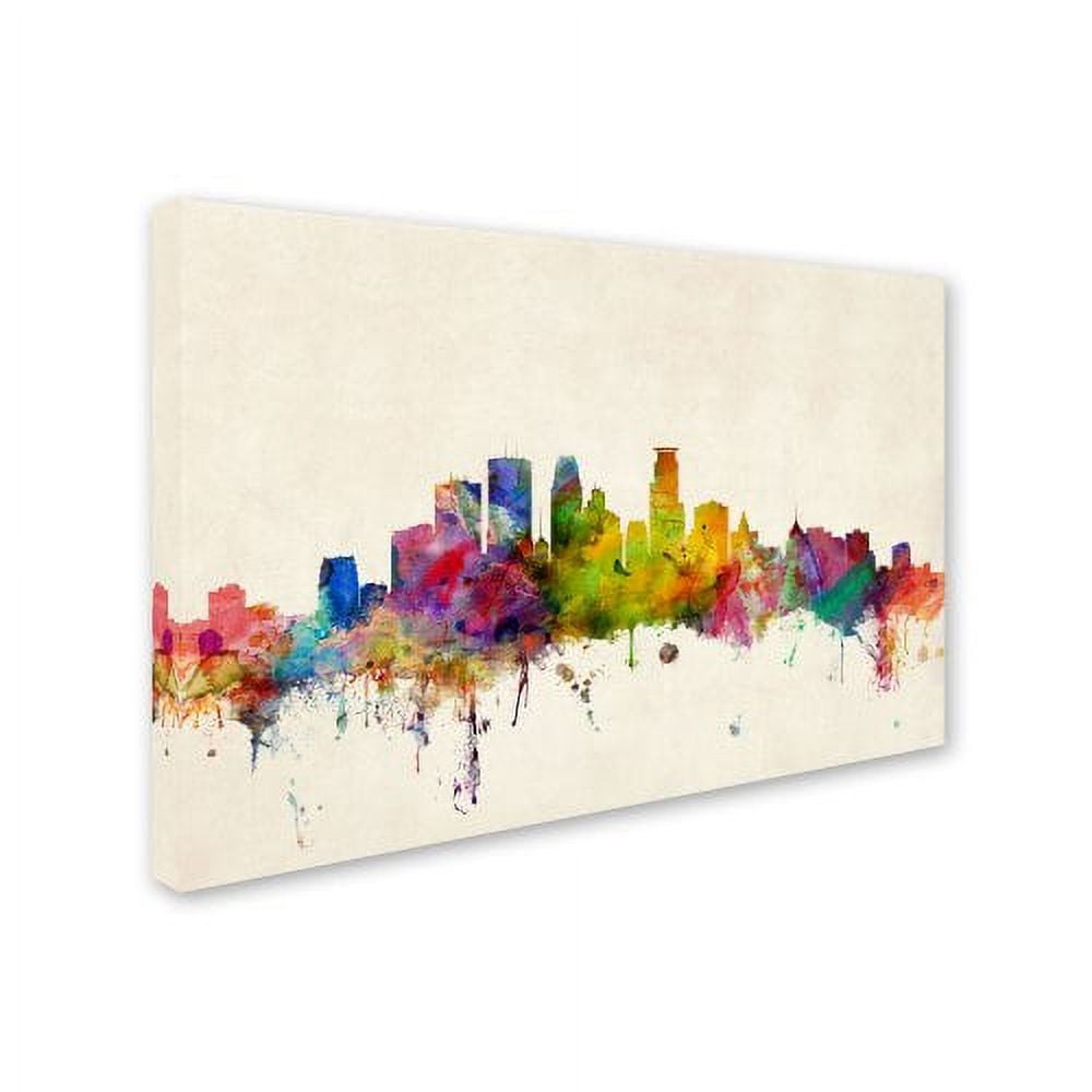 Trademark Fine Art "Minneapolis, Minnesota" Canvas Art by Michael Tompsett