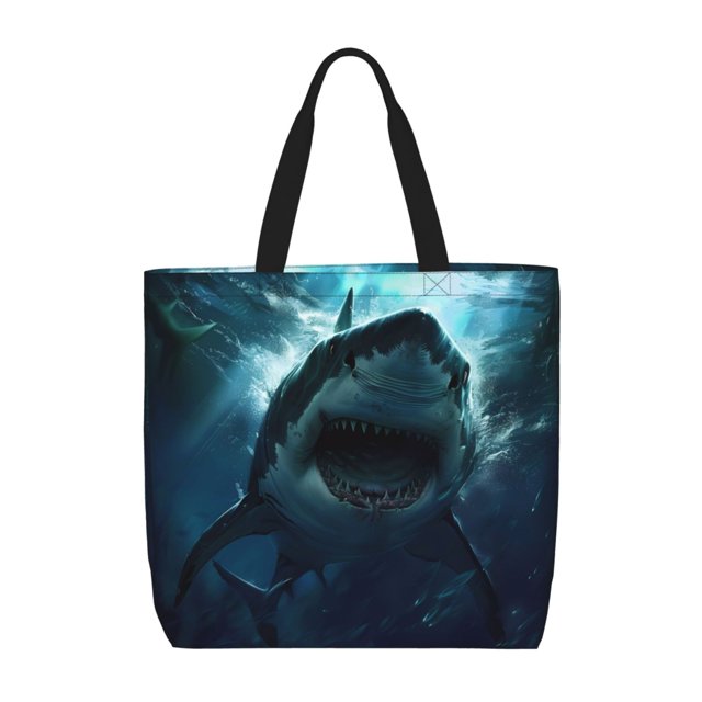 Easygdp Undersea Shark Bolsa Tote para Mujer, Bolso de Hombro para Trabajo, Playa, Viajes, Compras y Supermercado