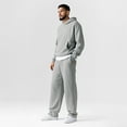 thumbnail image 5 of Mens Sweatsuit 2 Piece Casual Solid Hoodie & Sweatpants Set Oversized Minimalist Unisex Streetwear Tracksuit ,Winter Warm Hoodie Athletic Outfits, 5 of 6
