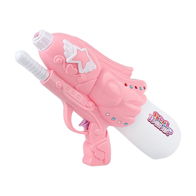 Pistolas de agua interactivas para niños de 600 ml, rosas, con cuentas de colores para hacer tú mismo, para juegos de playa y actividades al aire libre en verano.
