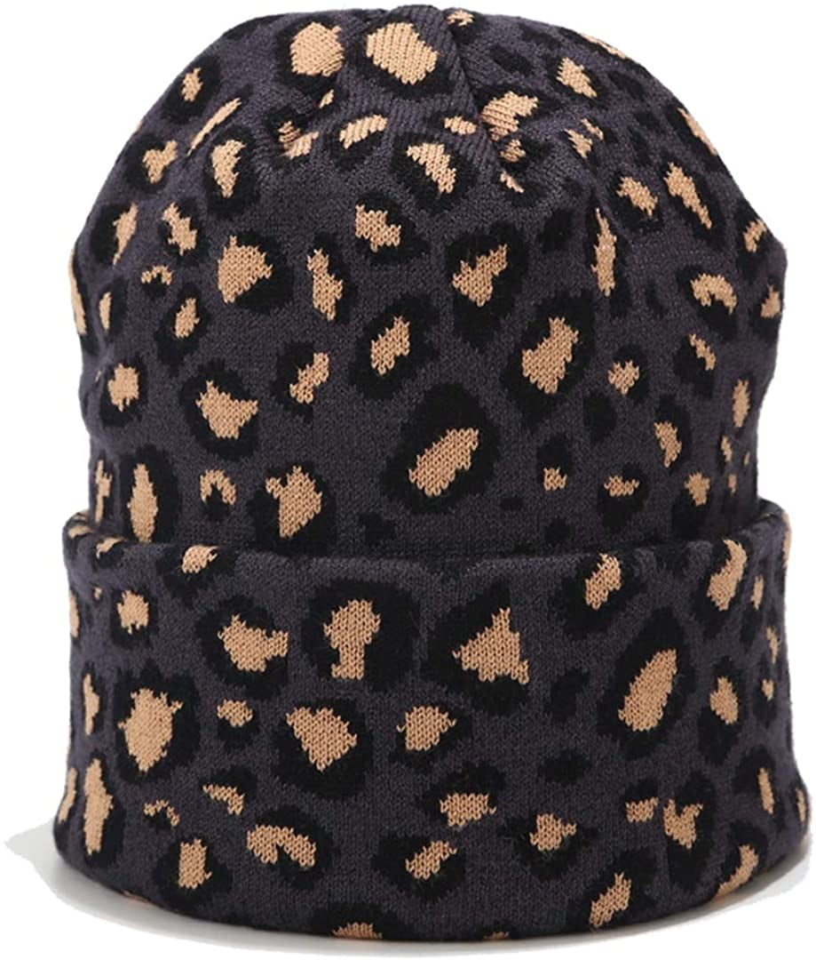 Leopard Print Beanie Hat Trendy Animal 
