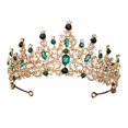 thumbnail image 5 of Rhinestone Crowns Tiaras Wedding Headbands Headpieces Baroque Style Queen Crowns for Events Valentine'S Day Holiday Bridesmaids Women Girls Green, 5 of 9