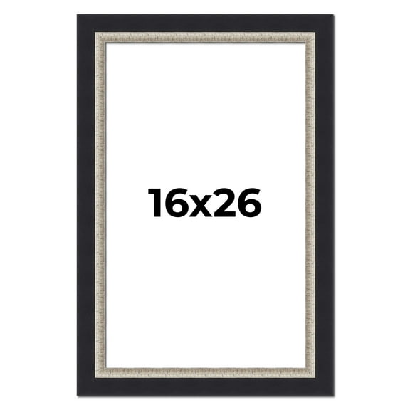 16x26 Frame Black Real Wood Picture Frame Width 2.25 Inches | Interior Frame Depth 0.5 Inches |