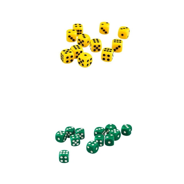 Paquete de 100 dados de seis caras D6 para accesorios de juegos de mazmorras y dragones, amarillo y