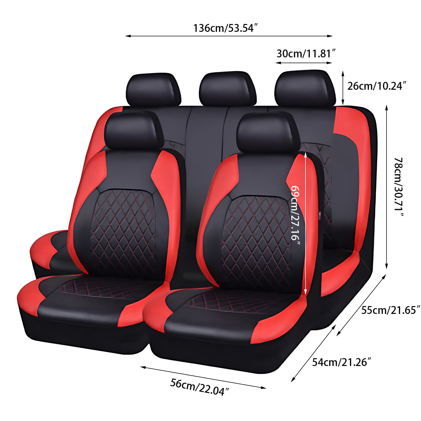 OTOEZ Universal Car Seat Cover Breathable PU Leather 5 Seats Full Set Waterproof Cushion Fit Most Honda Toyota Chevy Ford Nissan Vehicle Truck SUV
