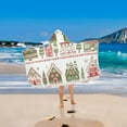 thumbnail image 2 of Yayeee Kids Hooded Towels Toddler Soft Absorbent Beach Bathing Wrap 50" x 23.5", Red Christmas House, 2 of 5