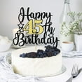 thumbnail image 4 of Happy 45th Birthday Cake Topper Black Gold Glitter Cheers to 45 Years, 4 of 5