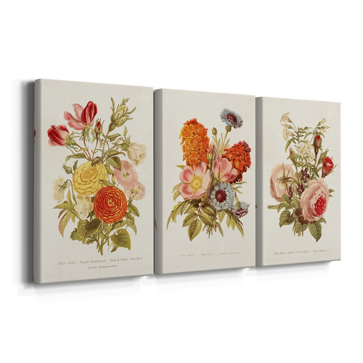 Antique Floral Bouquet I Premium Gallery Wrapped Canvas - Ready to Hang - 24 x 36 Each