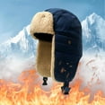 thumbnail image 3 of Sombrero de Bombardero de Invierno Sunnimix Orejeras Clima Frío Térmico Azul, 3 of 8