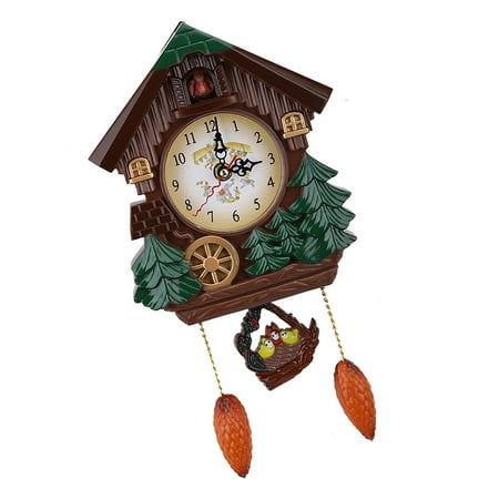 VIFERR Reloj De Cuco, Reloj De Pared Tradicional Vintage con Forma De Casa En El árbol, Funciona con Pilas para El Hogar, Restaurante, Cafetería, Hotel