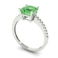 thumbnail image 2 of Solitaire with Accents Engagement Ring for Women - 2.7ct Simulated Green Diamond in 18K White Gold Promise Ring, 2 of 6