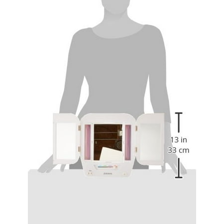 Jerdon Jgl10w Euro Tri Fold Lighted Mirror With 5x Magnification Jgl10w Euro Tri Fold Lighted Mirror