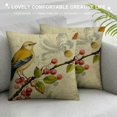 thumbnail image 3 of Qinduosi Throw Pillow Cover Spring Vintage Watercolor Birds Flowers Green Plants Home Decor Pillowcase Square Cushion Cover for Sofa Bed Couch White, 3 of 5