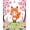 Pink, Pattern 1, variant on ODIKA 4'x6' Machine Washable Non-Slip Area Rug, Cherry Blossom Foxes Botanical Storybook High Traffic Rug, Orange, 440308