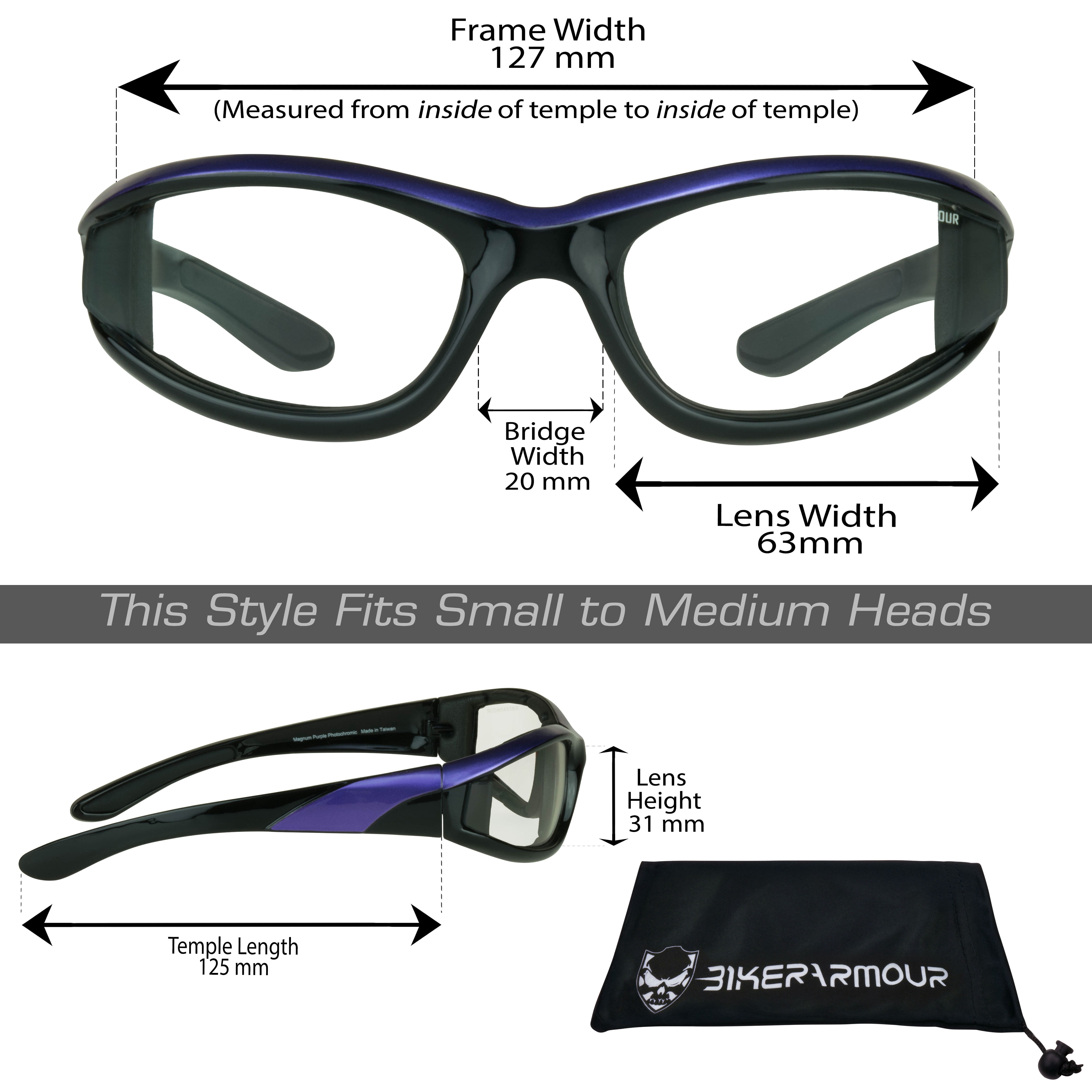 Bikershades Motorcycle Biker Night Safety Glasses Purple Women Clear & Yellow