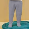 thumbnail image 2 of Bainana Infant Baby Boys Girls Footed Pants Solid Color Elastic Waist Taper Leg Trousers Stretch Soft Autumn Winter Boys Pants Grey Size 18-24 Months, 2 of 4