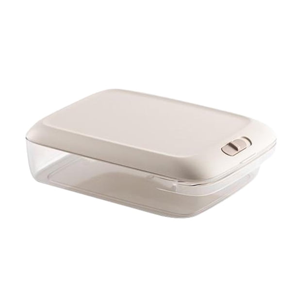 Contenedor para almacenar frutas y verduras, recipiente para alimentos, recipiente sin BPA, con tapa apto para microondas. Gris B