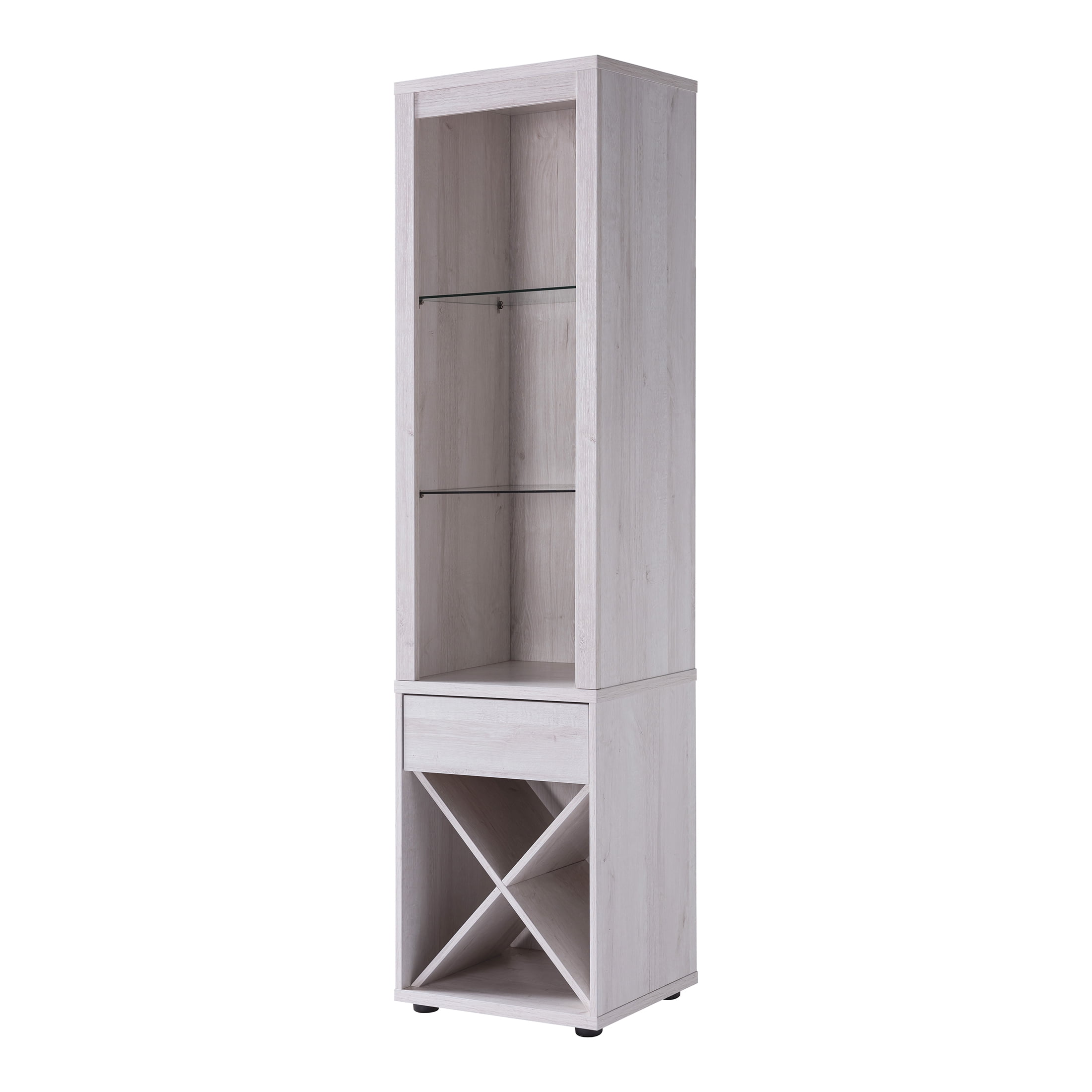Furniture of America Tunie Multi-Storage Curio, White Oak