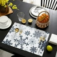 thumbnail image 3 of Christmas Placemats Set of 6, 12x17 Inch Waterproof Vinyl Mats - Wipeable Table Mats with Snowflake Deer Design for Holiday Dining Decor, 3 of 5