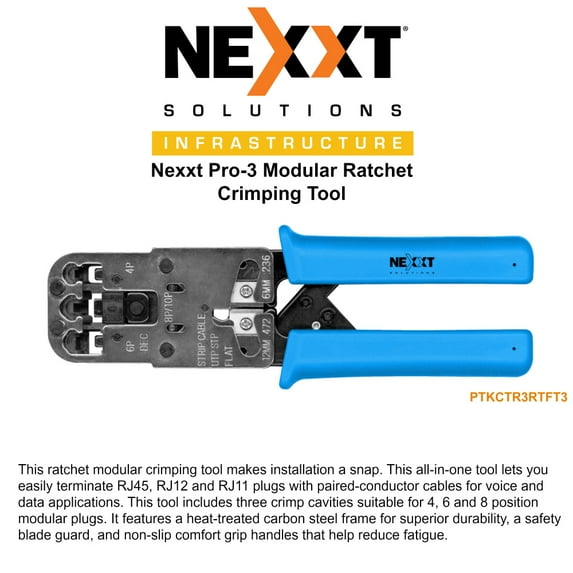 Nexxt Pro-3 Modular Ratchet Crimping Tool