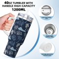 thumbnail image 3 of Sikiie Hawaii Palms Insulated Stainless Water Bottle Lid Travel Mug Cup Insulated Tumblers Cup 40oz Ice Bully With Handle, 3 of 8