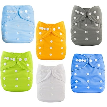 SHIYUAN Baby Cloth Diapers 6 Pack One Size Adjustable Washable Reusable for Baby Girls and Boys
