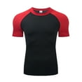 thumbnail image 3 of Adeawade Mens T Shirts Round Neck Tight Fitting Training Sports Fitness Running Sweat Wicking Quick Drying Short Sleeved T Shirt Top Handsomen Wear Red 2Xl, 3 of 3