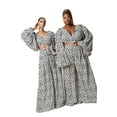 thumbnail image 6 of Pants for Women Loose Wide Leg Pants Leopard Print Tie Cardigan Lantern Sleeve Top Fashion Set, 6 of 6