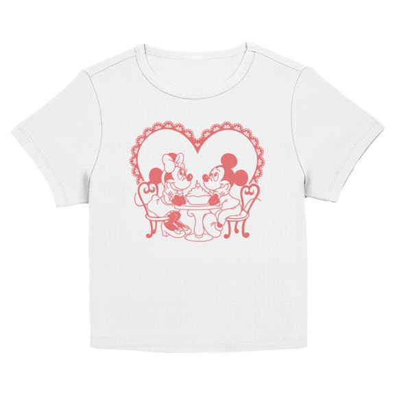 Juniors Mickey & Friends Heart Arch Dinner Outline T Shirt
