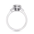 thumbnail image 4 of IGI Certified Lab Grown Diamond Engagement Ring | Center 8MM Cushion Cut 3 Stone Solitaire Anniversary Wedding Rings For Women In 18K Solid White Gold | F-G, VS-SI Quality (3.00 Ctw) Ring Size-9.5, 4 of 7